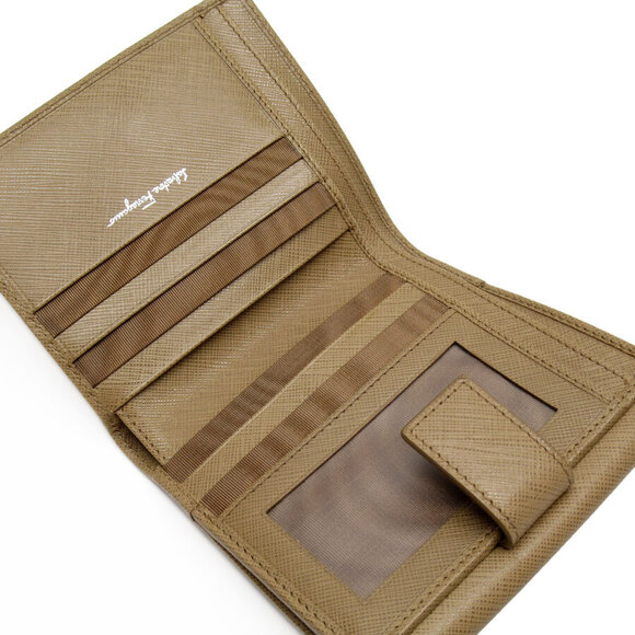 Salvatore Ferragamo Bi fold Wallet Brown Silver Leather - Picture 5 of 5